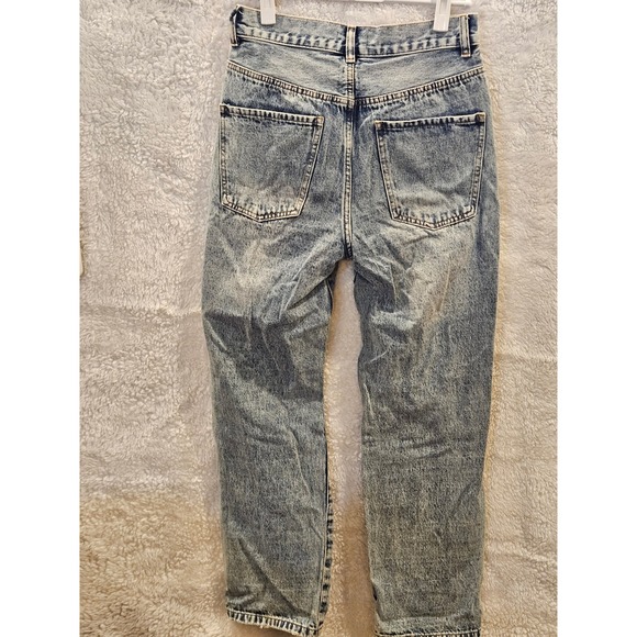 Blu Ivy Women Sz S Acid Wash‎ Distressed Ripped Straight Leg Jeans  #491 - Picture 2 of 9